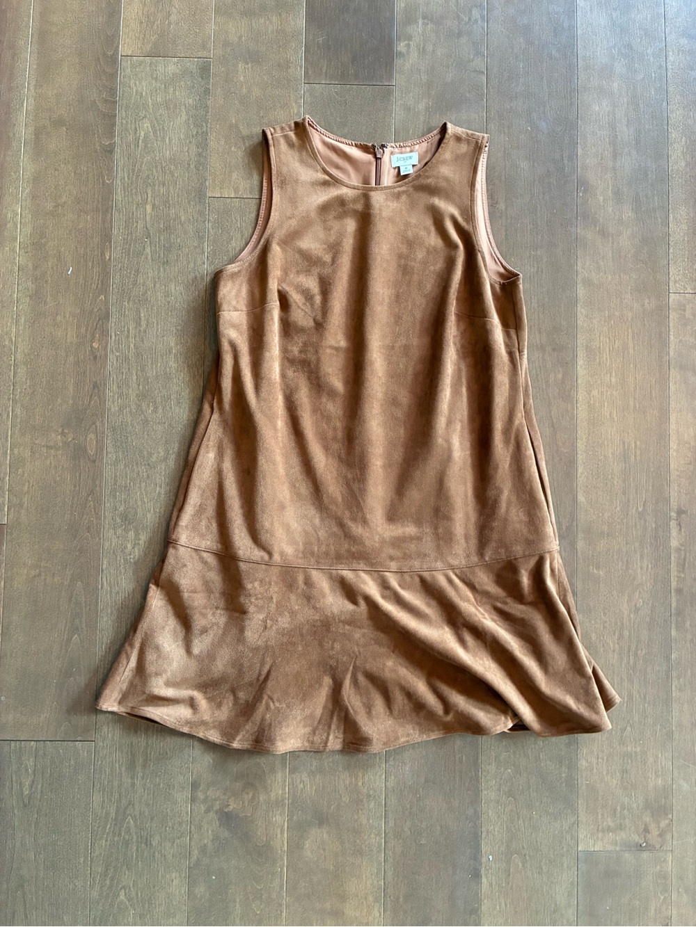 J. Crew Brown Faux-Suede Sleeveless Dress